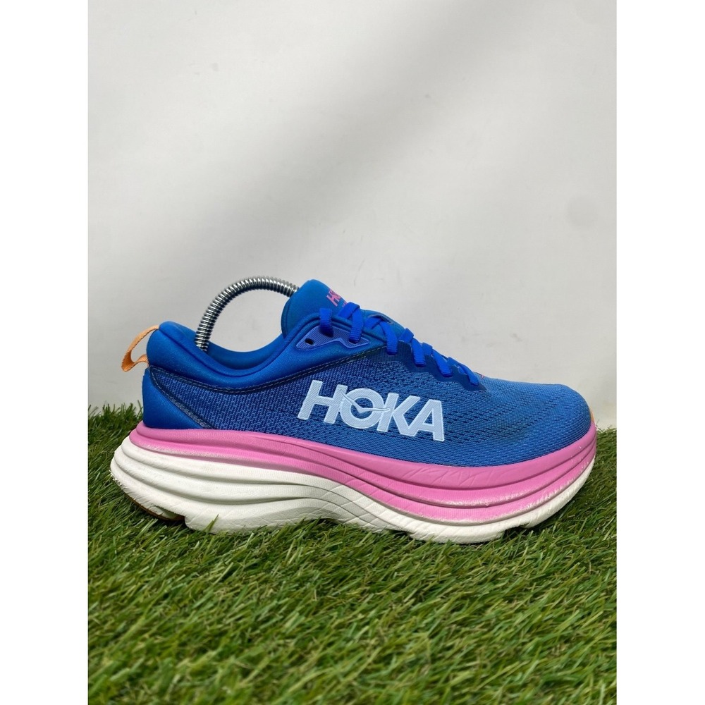HOKA Bondi 8 Blue Pink Women's Size 7.5 Sneakers Running Shoes Comfotable Walk
